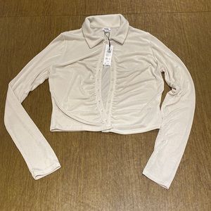 Garage Sheer Cream button up cardigan